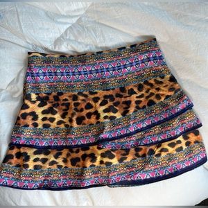 Lucky in Love tennis skirt Leopard Cheetah pink flutter Small 4-6